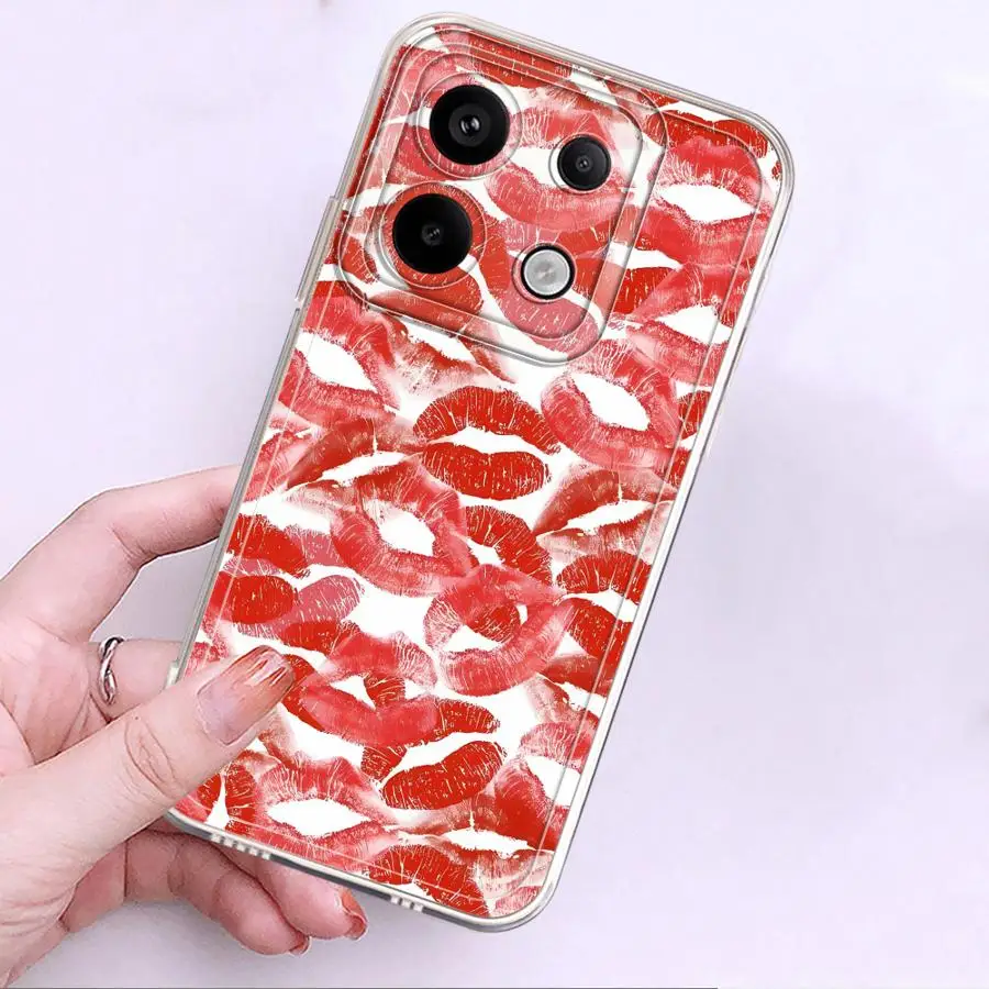 Funda para Xiaomi Redmi 12C 9A 13C 9C A1 A2+ A5 14C 10C A3x cubierta suave arte labial