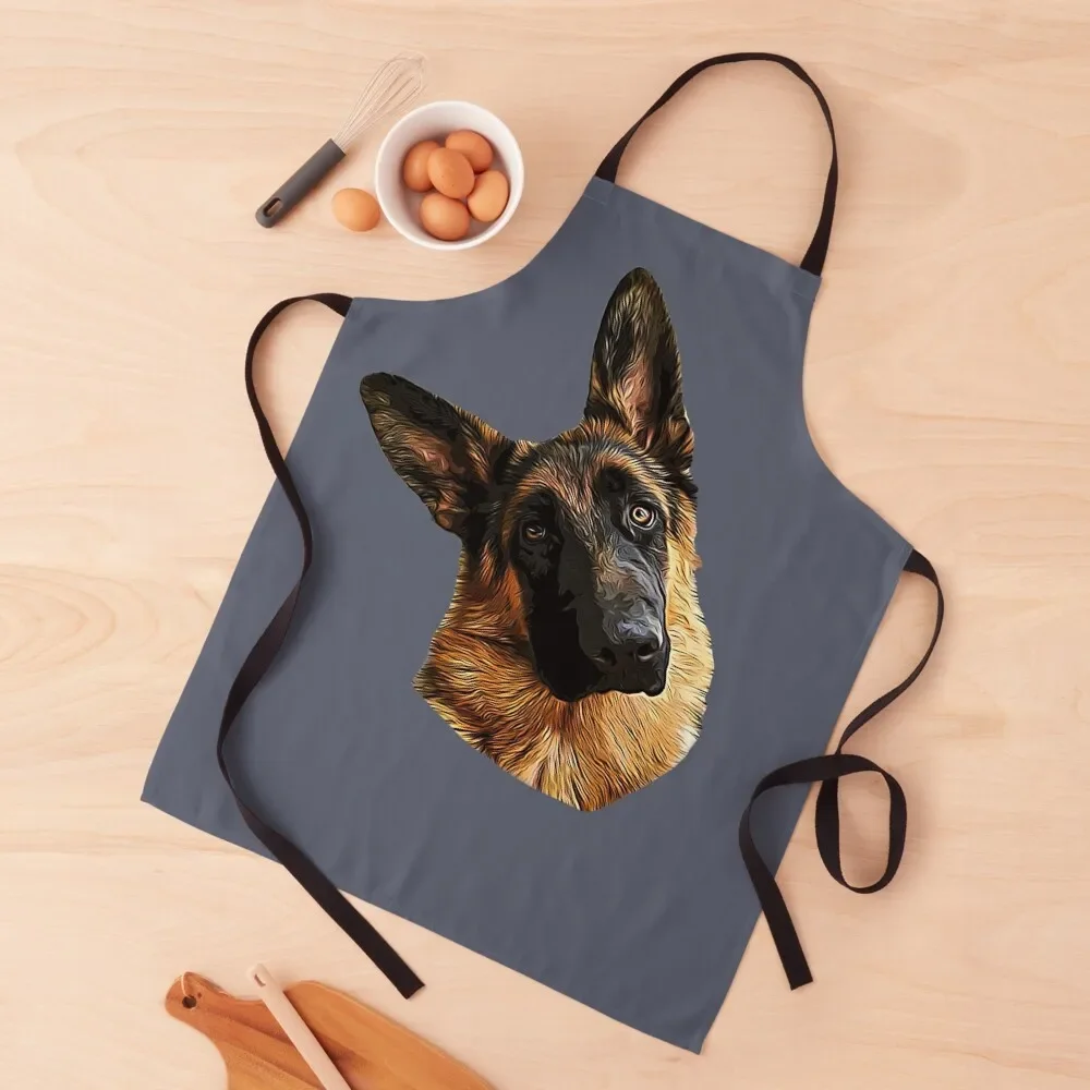 

German Shepherd Head Tilt Apron Restaurant for home useful pieces For Girl Apron