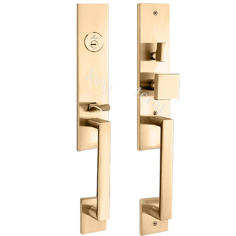 304 Stainless Steel Golden Mortise Door Handle Lockset 87mm Series Lockbody American Cylinders Security Door Lock for Doors