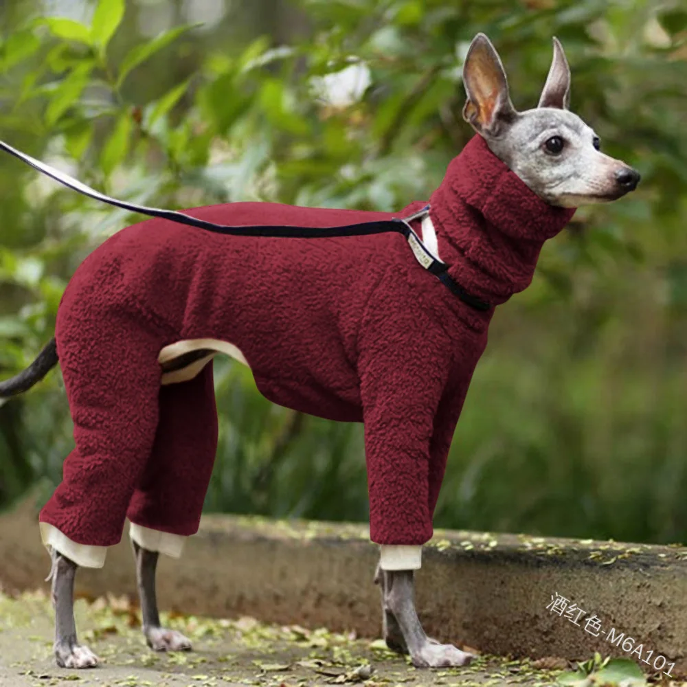 Pet Dog Winter Turtleneck Whippet Clothes Plush Thickening Italian Greyhound Coat Gree Dog Bedlington Small Medium Dogs Jacket