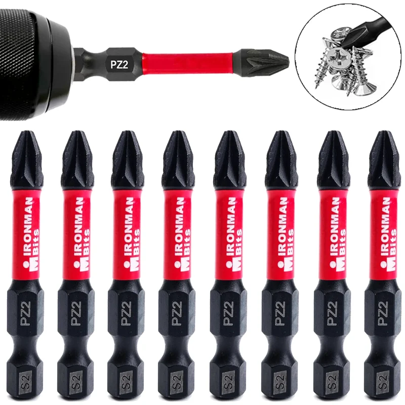 Phillips Head Magnetic Screwdriver Bit Non-Slip High-Strength Drill Bits Hex Shank S2 Steel Impact Screw Driver Bits Hand Tools