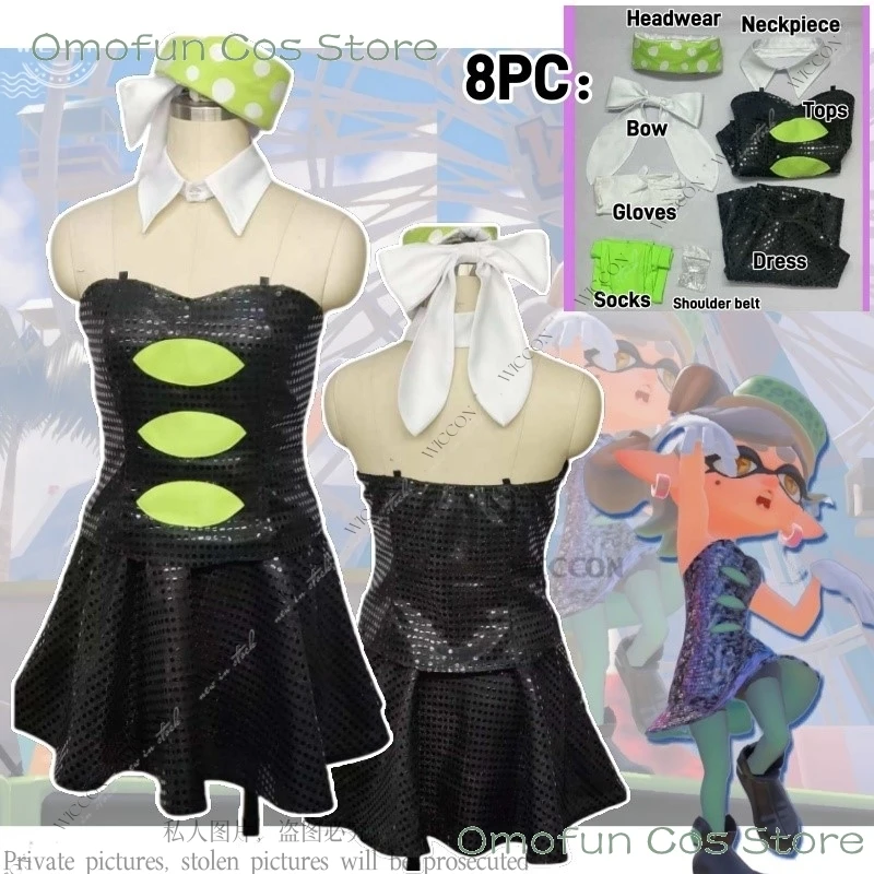 

Callie Marie Splatooning Cosplay Costume Dress Women Dress Skirt Outfits Halloween Carnival Party Disguise Suit Role Play Women