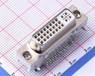 DVI 24+5 Female Socket Edgeless, Screwless with Shielding Shell