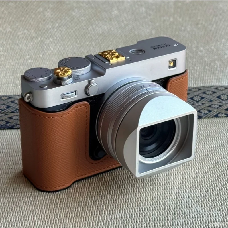 金属製スクエアレンズフード、金属キャップ付き、富士フイルムフジノンxf23mm-f28-r-wr-xe5カメラ用