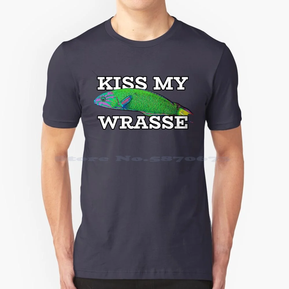 Kiss My Wrasse | Lunare Wrasse | Saltwater Aquarium Design T Shirt 100% Cotton Tee Kiss My Wrasse Reef Tank Saltwater Aquarium