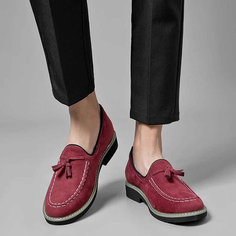 

Men Loafers Faux Suede Fringe Decoration Fashionable Business Men Shoes Sizes 38-48