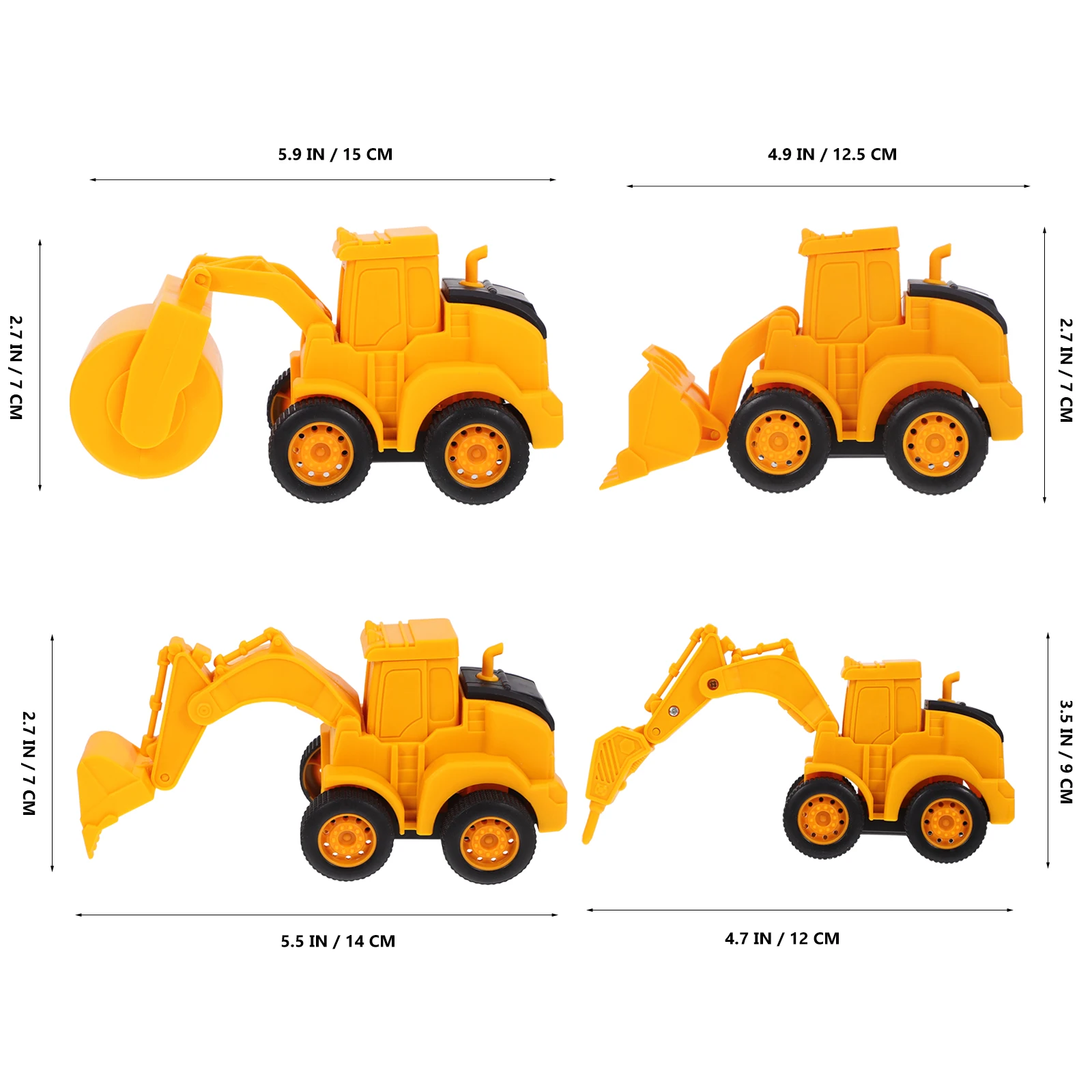 4pcs Toddler Car Toys Kids Front End Loader Model Simulation Engineering Truck Toy Funny Toddler Model Truck Toy Kid Vehicle Toy