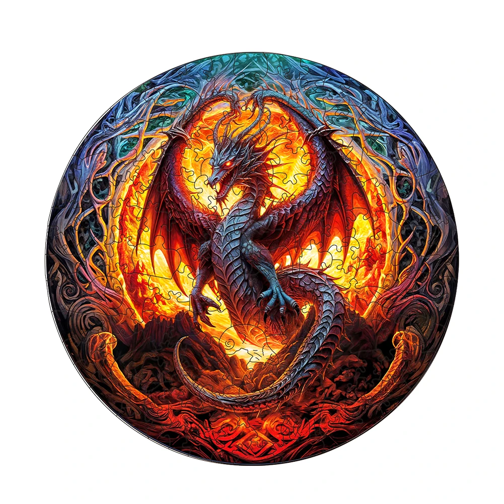 Wooden 3D Dragon Jigsaw Puzzle DIY Crafts Animal Wooden Puzzles For Kids Family Game Night Adult Brain Teaser Adult Gift Puzzle