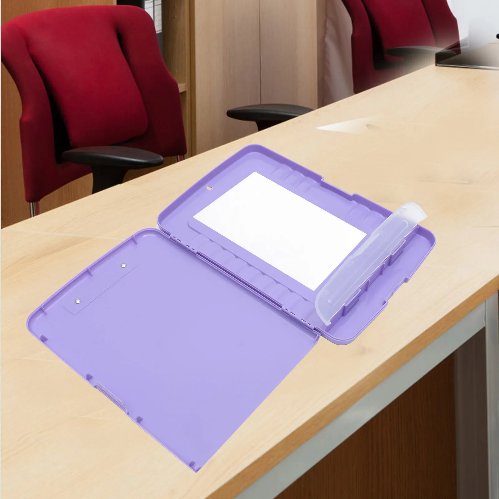 File Organizer Box Light Purple A4 Document Storage Writing Board For Office School Business Trip Paper Organizer Storage