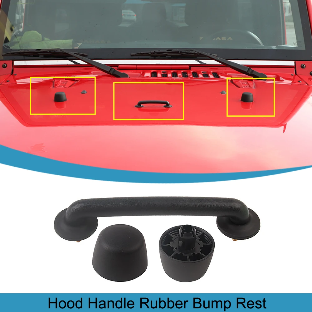 Hood Handle Bracket Rubber Cushion Bump Rest Stop Bonnet for Jeep Wrangler TJ 1997-2006 JK 2007-2018 Car Exterior Accessories