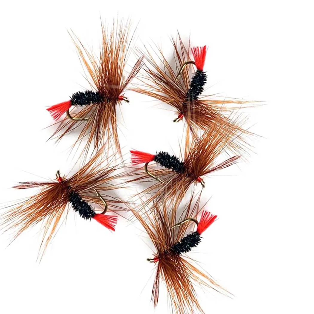 5Pcs Peacock Feather Material Nymph Spinner Fly Bait Trout Fly Fishing Flies Lures