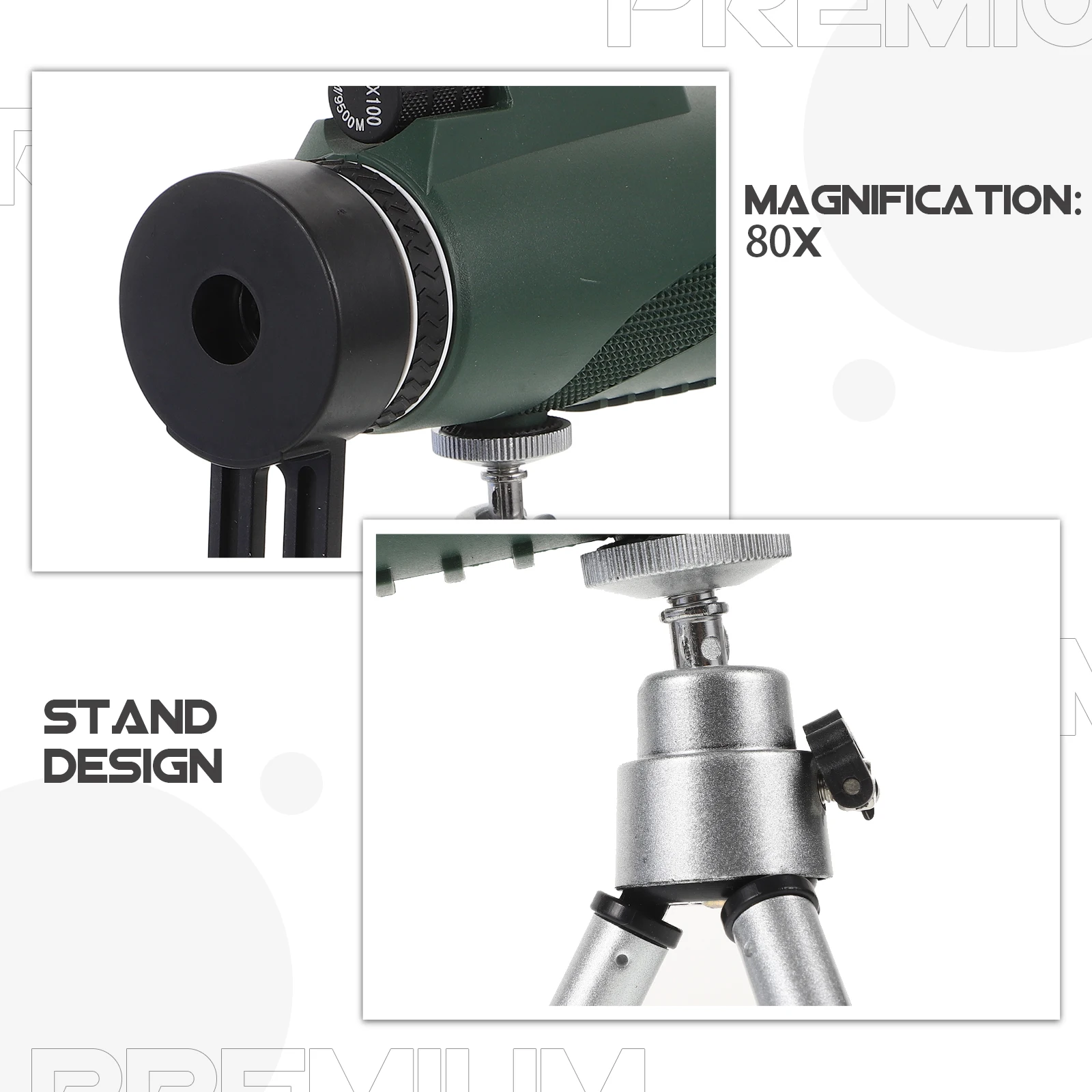

80X100 Monocular Telescope H held HD Large Lens Portable Travel Telescopes for Adult Bird Watching Hunting Hiking Camping