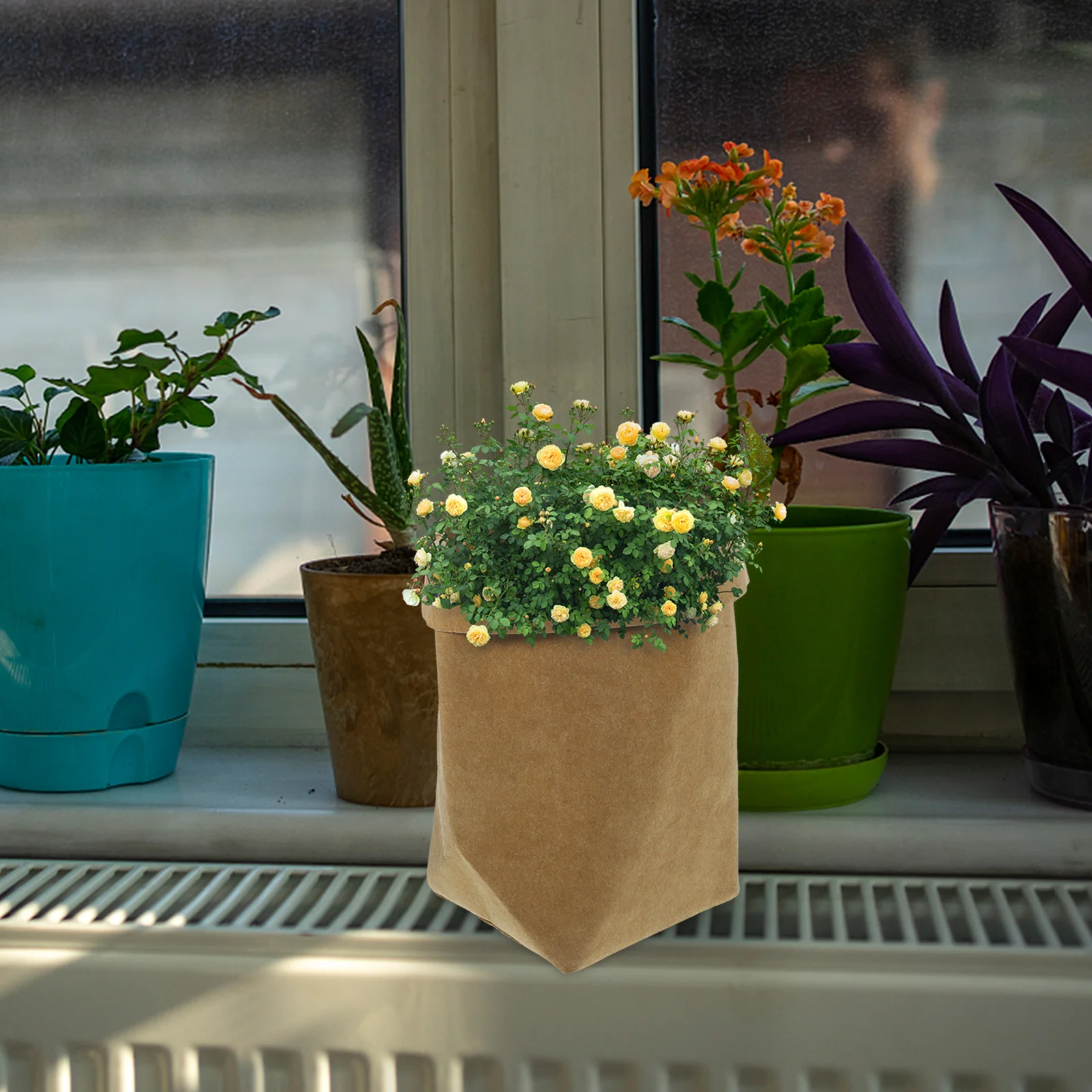 

Washable Kraft Container Reusable Organizer Decorative Storage For Flowerpot Cover Stationery Laundry Food S Light Brown Kraft