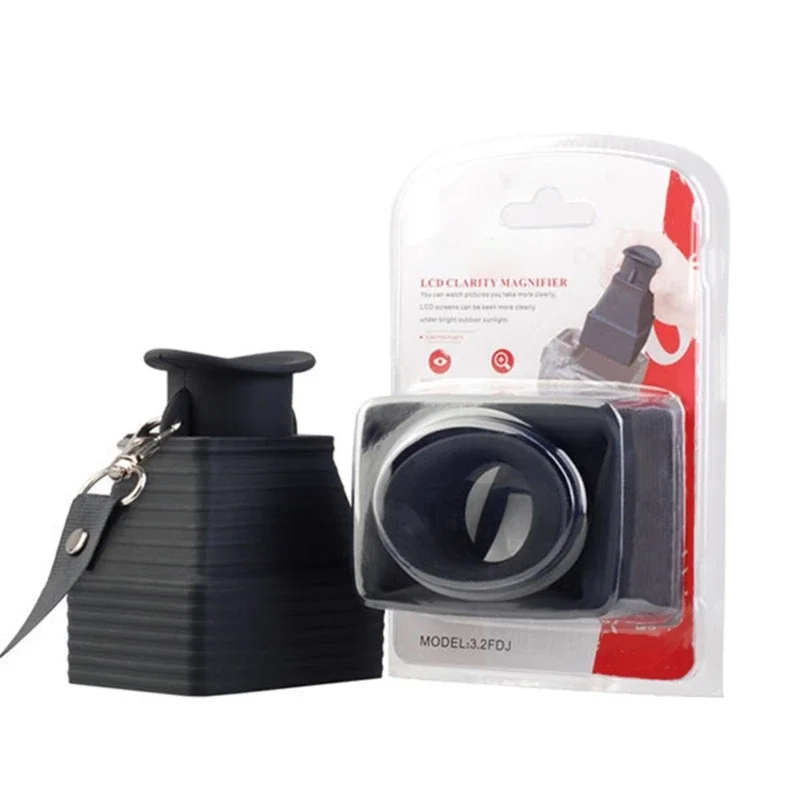 DSLR Camera LCD Screen Loupe, 3.2X Magnification Camera Screen Sunshade Hood for Clear Outdoor Viewing