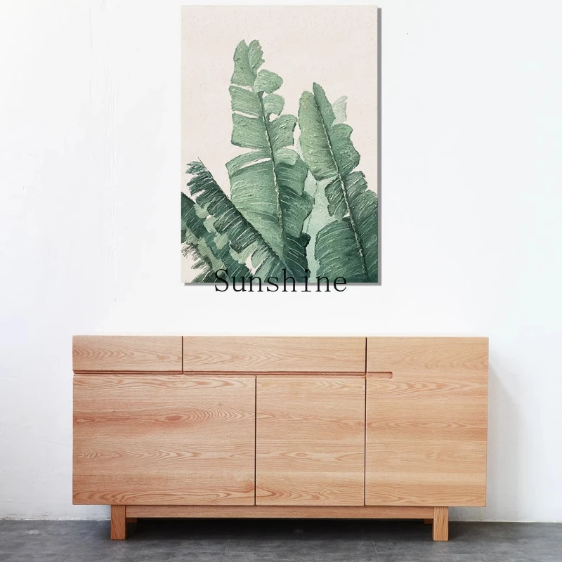 

Nordic solid wood dining side cabinet Japanese simple modern log wind storage living room