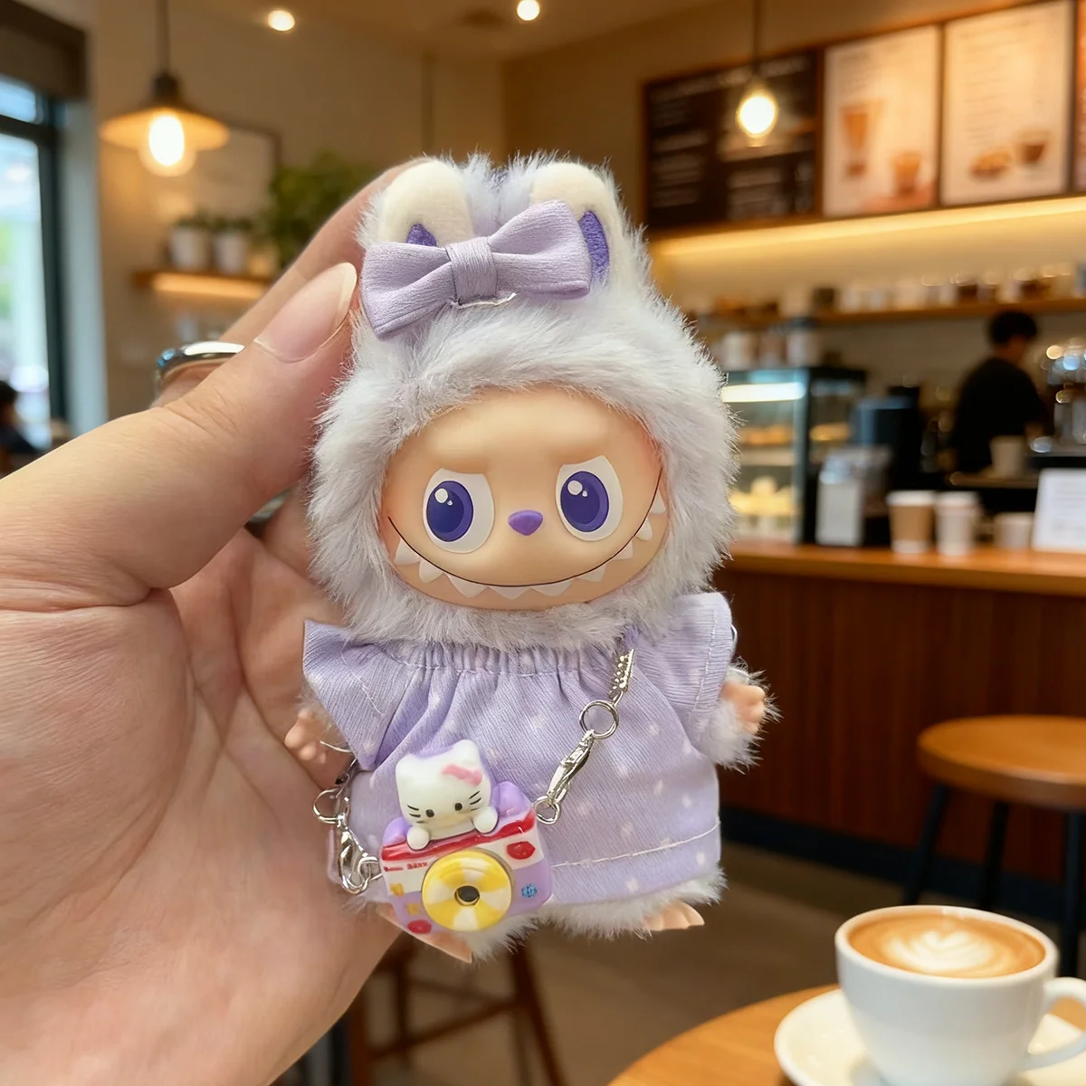 [No Doll] Mini Plush Doll's Clothes for Mini Labubu 4.0 For Love Series Floral Skirt Set Doll Outfit Accessories Gifts