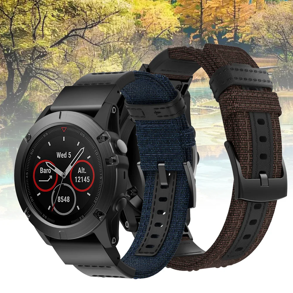 Tali Jam Tangan untuk Garmin Fenix ​​7 7X 6 6X Pro 5 5X Plus 3HR D2 Bravo Jam Tangan Pintar Gelang Tali Pergelangan Tangan Easyfit Cepat Kepang/Kanvas