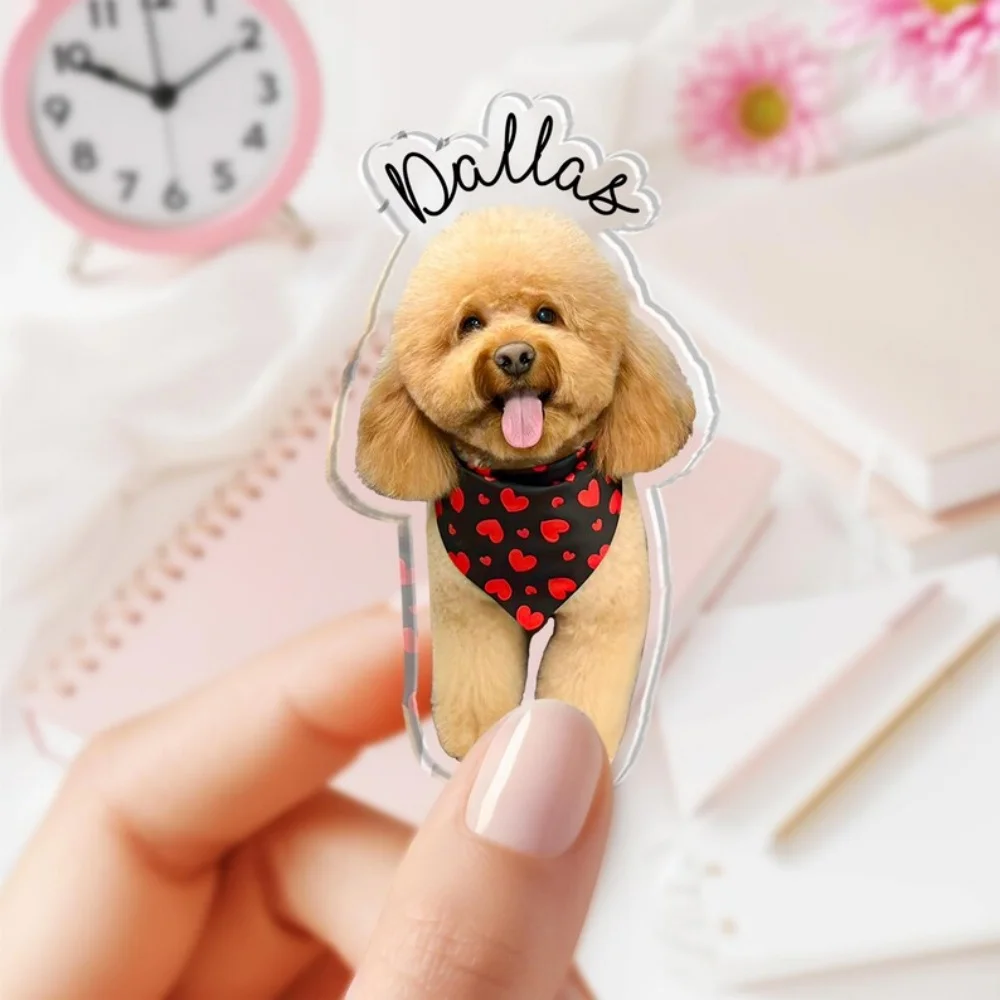 Personalized Custom Acrylic Keychains Customized Photo Fridge Cutout Magnets Customized portrait pet keychain DIY Key Chain Gift view 6