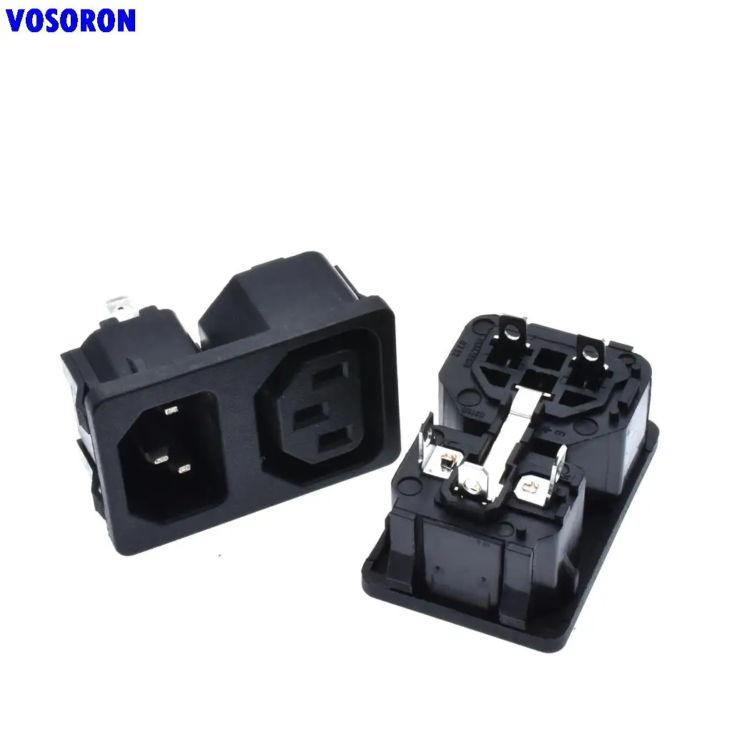 IEC320 C14 Inlet C13 Outlet combination Two way socket Electrical Socket Industrial Plug Power Rocker Socket Connector