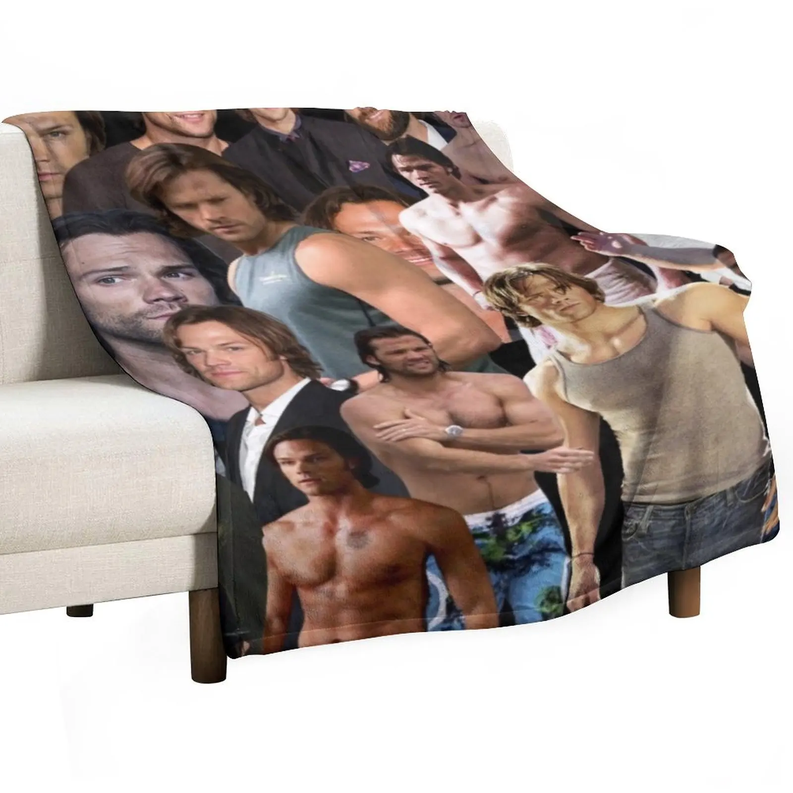 

jared padalecki photo collage Throw Blanket Sofa Quilt Travel Large warm winter Blankets