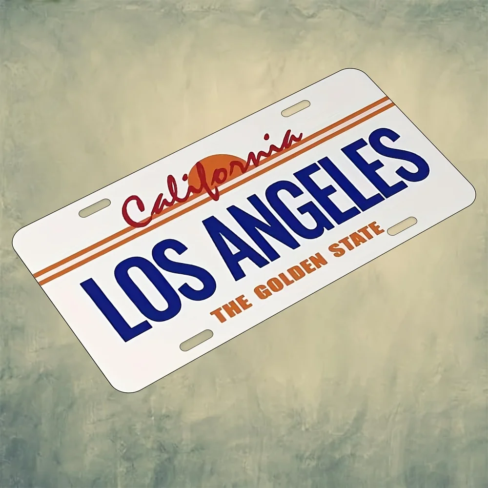 Los Angeles Metal Sign - Waterproof & Dustproof Aluminum Wall Decor with California Design, Perfect for Home, Office, Bar, Ind