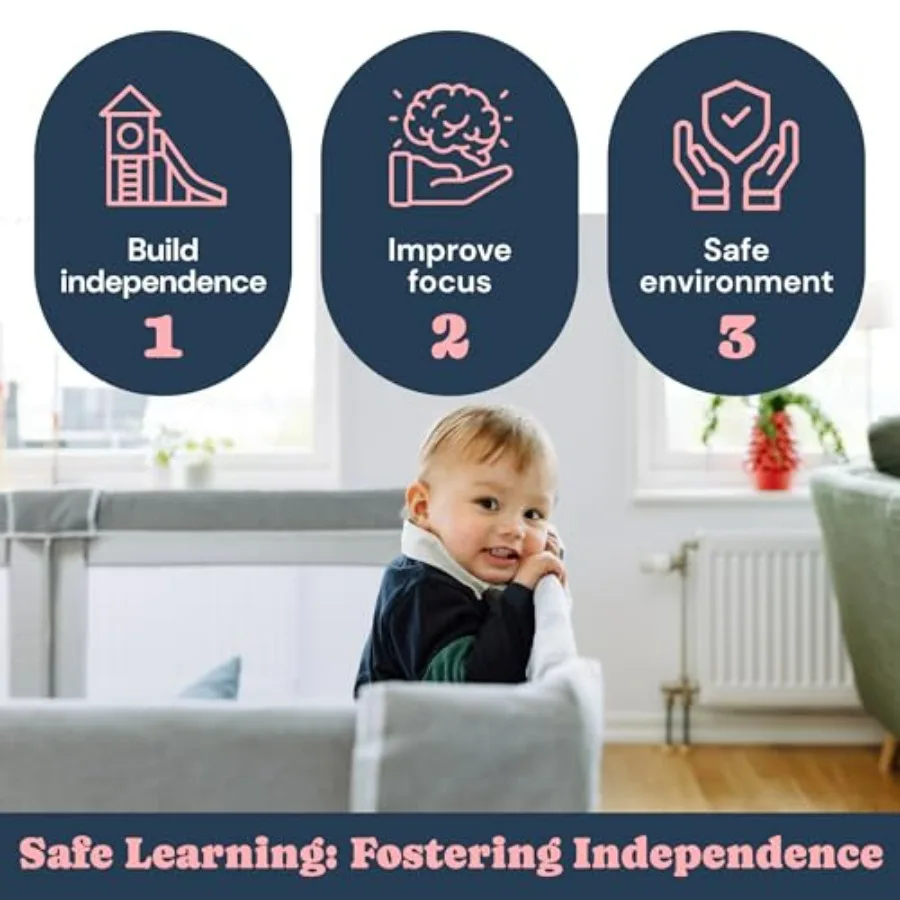 Box in rete extra large per neonati e bambini piccoli 70 x 59 pollici grigio Ideale per sale giochi da interno e da viaggio Tessuto bue resistente agli strappi con