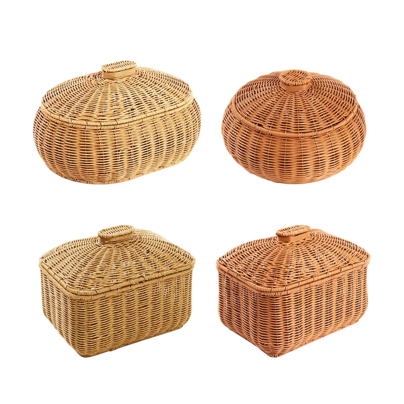 

Hand Woven Basket Farmhouse Candy Serving Basket Bread Fruit Basket for Shelves Kitchen Restaurant Bathroom Living Room