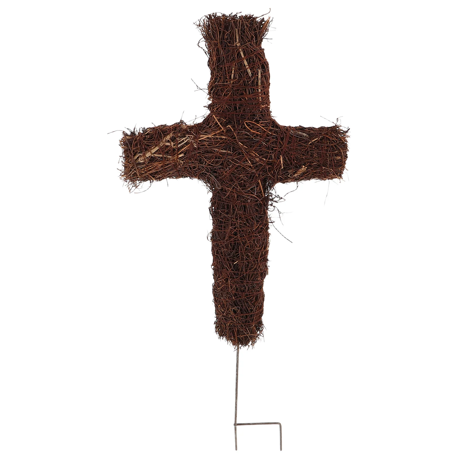 

Rattan Garden Stake Diy Grapevine Crucifix Wreath For Cemetery Gravesites Yards Patios Outdoor Holiday Decoration Craft Supplies