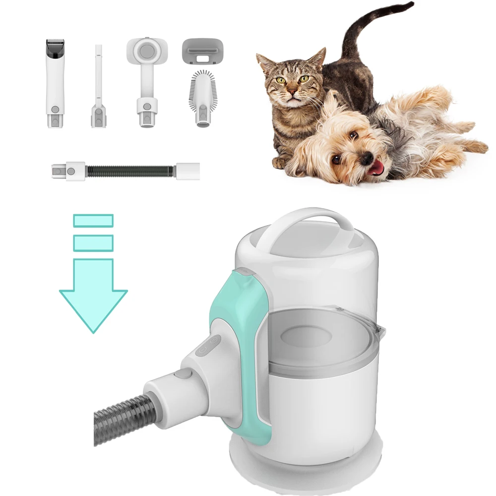 Professional Grooming Hair Remover Dog Vacuum Cleaner Multifunction Dog Clipper With Vacuum 6 In 1 Pet Vacuum Groom Set