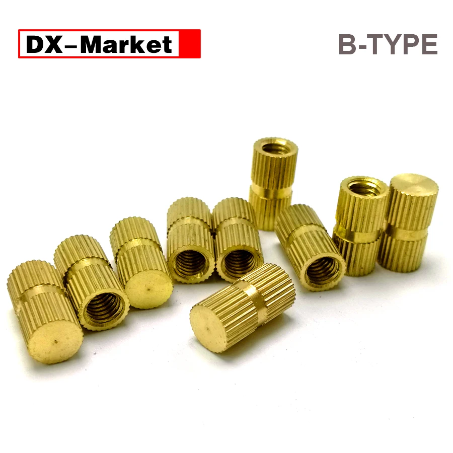 【B-Type】 M10 Brass Heat Staking Insert Nut To Plastic, Heat Set Threaded Inserts For 3D Prints,B019