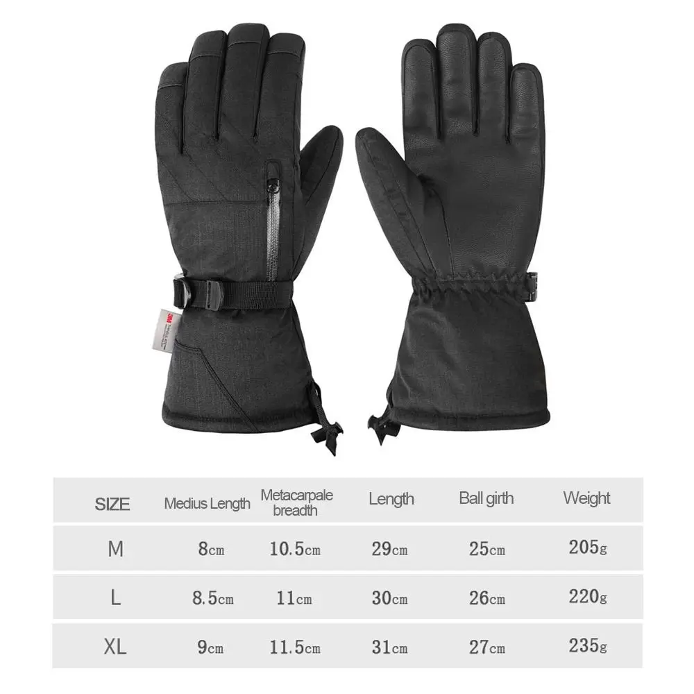 방수 겨울 스키 장갑 미끄럼 방지 사이클링 라이딩 하이킹 두꺼운 따뜻한 미튼 스노우 스노우 보드 전체 손가락 장갑 남성 여성