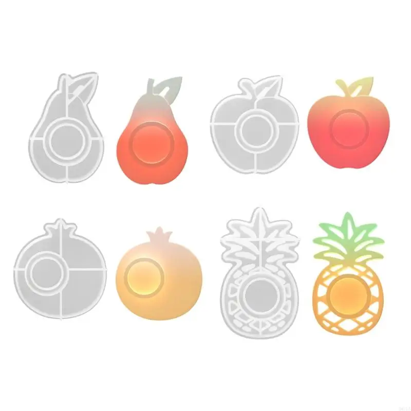 

Flexible Silicone Molds for Creating Stand Tealight Holder Mold Fruit Shaped Candlestick Desktop Ornament Mold 964A