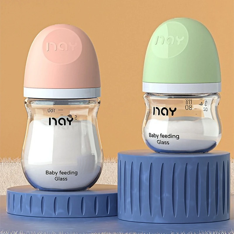

Anti-Colic Bottle Newborn Glass Baby Bottle 80/160ml Anti-Gas Feeding Bottle Baby-Grade BPA-Free Suitable for 0-3 Months