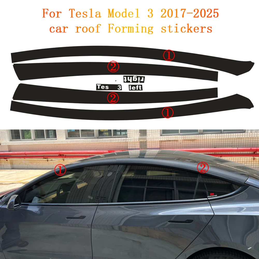 

For Tesla Model 3 2017-2025 Customized Suspended Roof Film Invisible Car Body Suit Original Vehicle Black PVC Protective Film