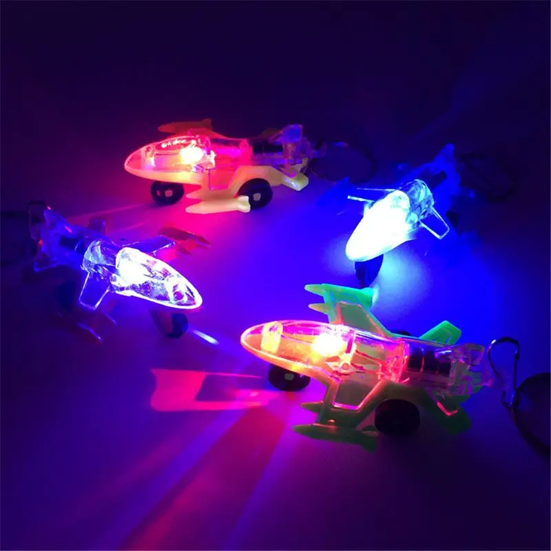 Porte-clés lumineux LED Mini avion, jouets lumineux, clignotant à la main pour porte-clés, jouet brille dans la nuit, Gadget de fête pour enfants