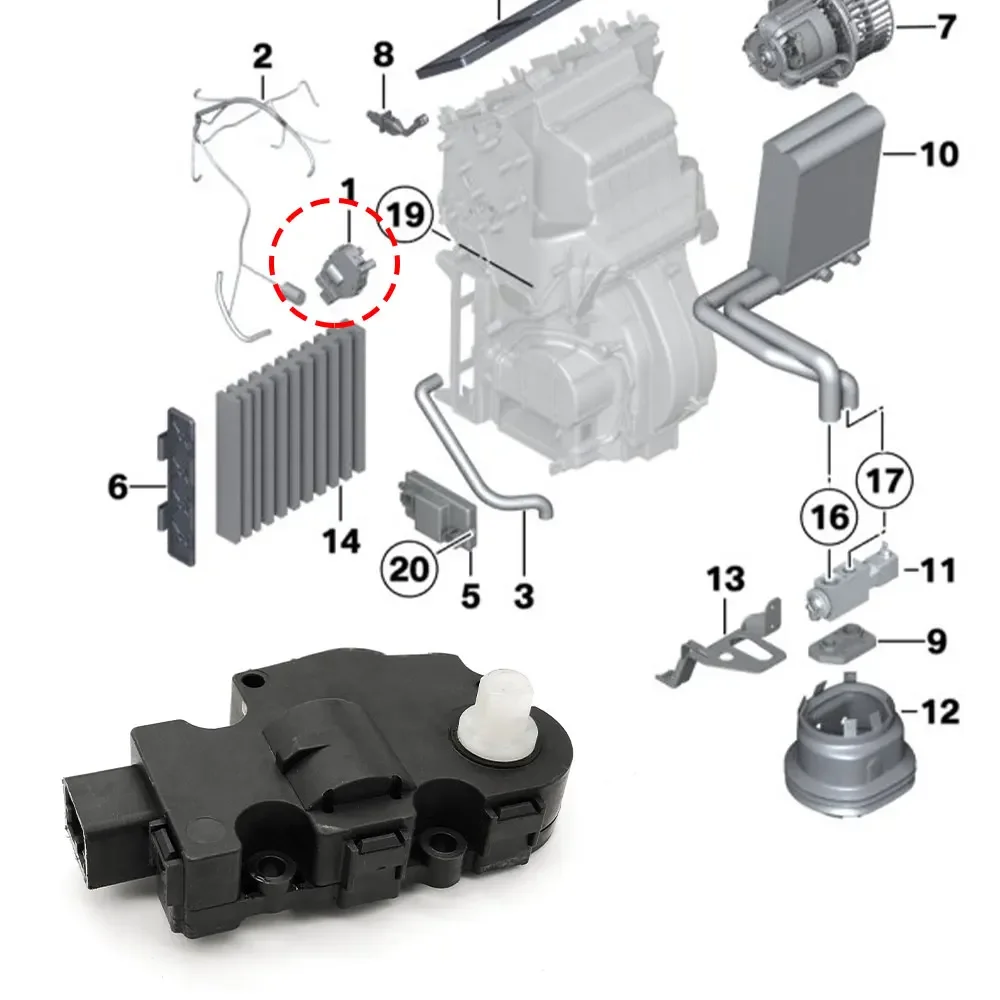Car Evaporator Air Heater Actuator Flap Motor Air Conditioner Servo Motor For BMW F10 F06 F07 F02 5 6 7 Series 520 535GT 630 740