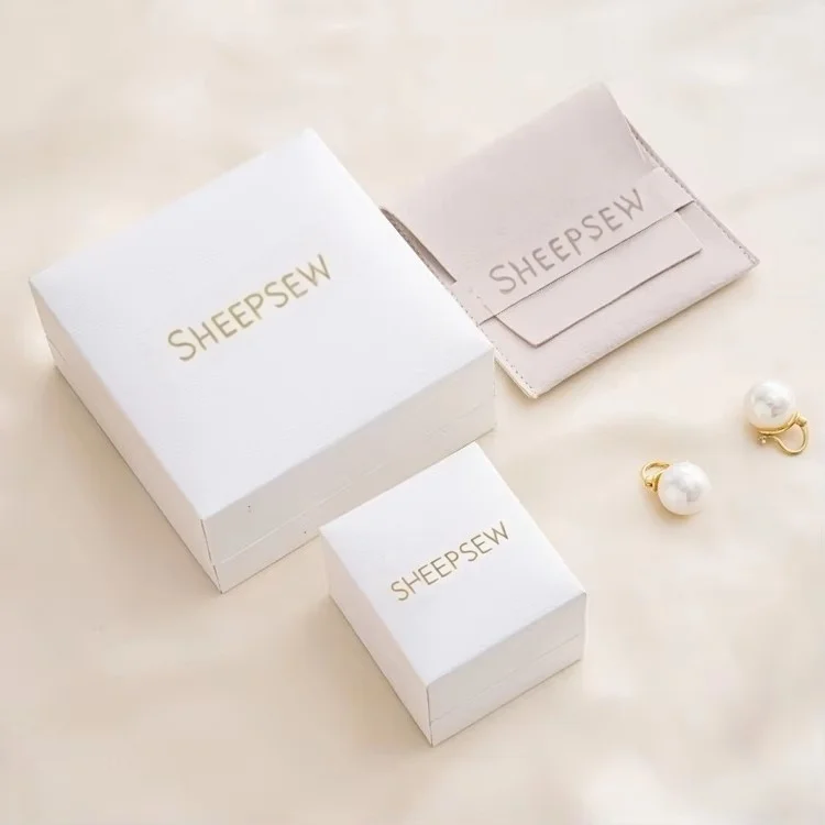 

Inserts Velvet Ring Box White Pu Leather Choker Necklace Box Packaging Custom Logo Paper Drawer Jewelry Packaging Box and Pouch
