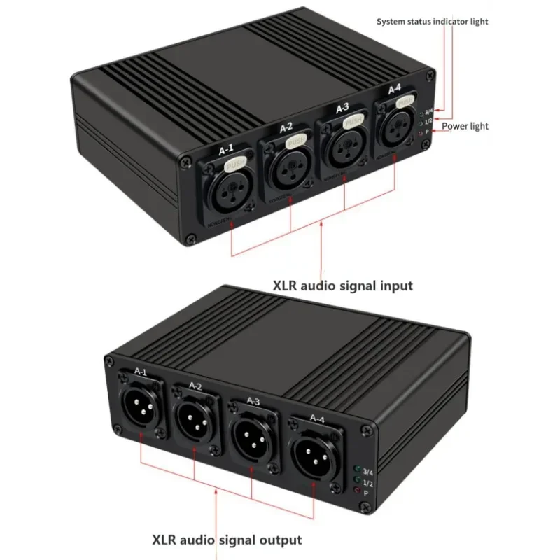 4 Channels XLR Audio Fiber Optical Extender via SC Fiber Optical up to 20km XLR Balanced Extender Audio Transmitter Receiver Kit