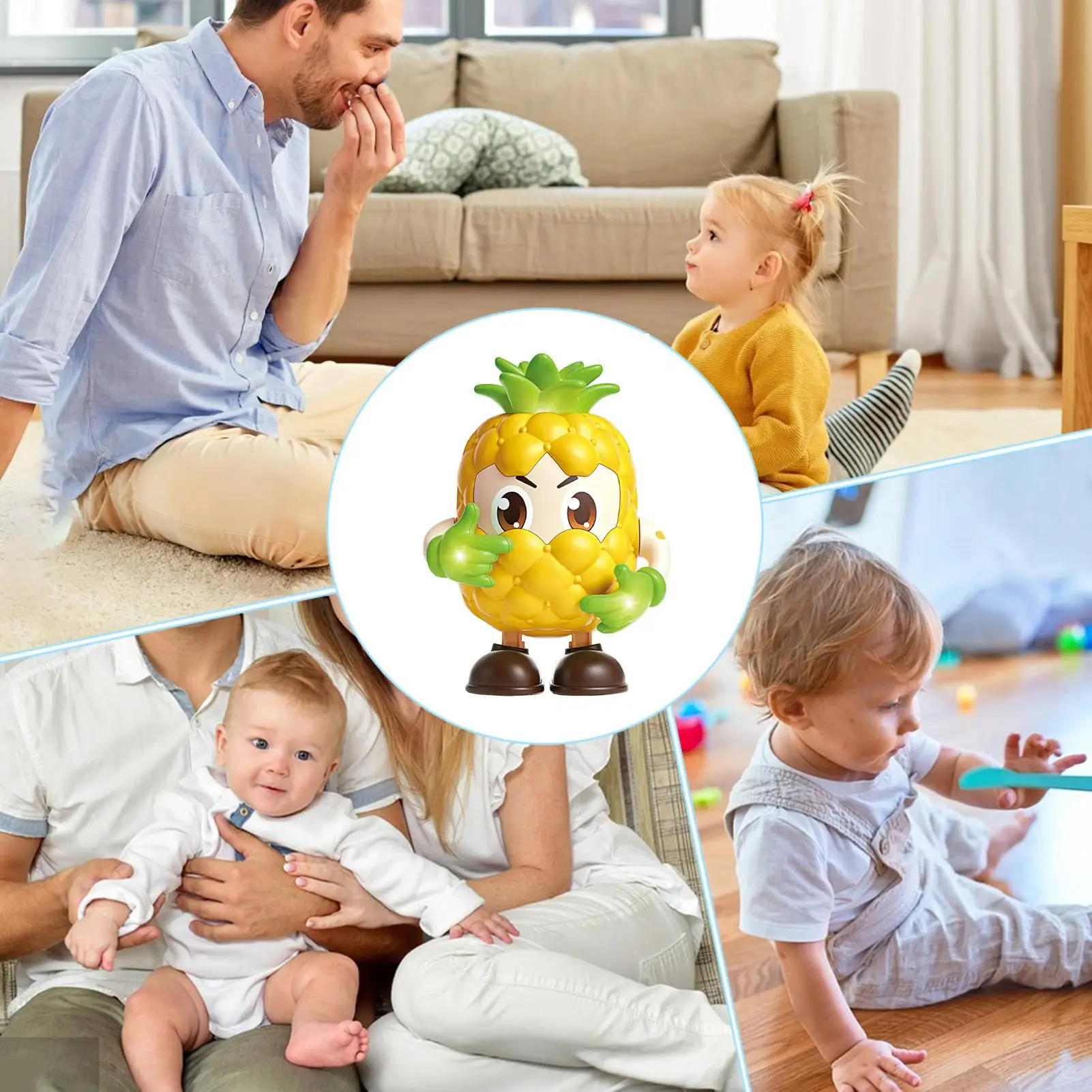 Dancing Toy Fruit Early Learning Robot Interactive Toy With Lights And Sounds For Preschool Birthday Boys Girls Party Home