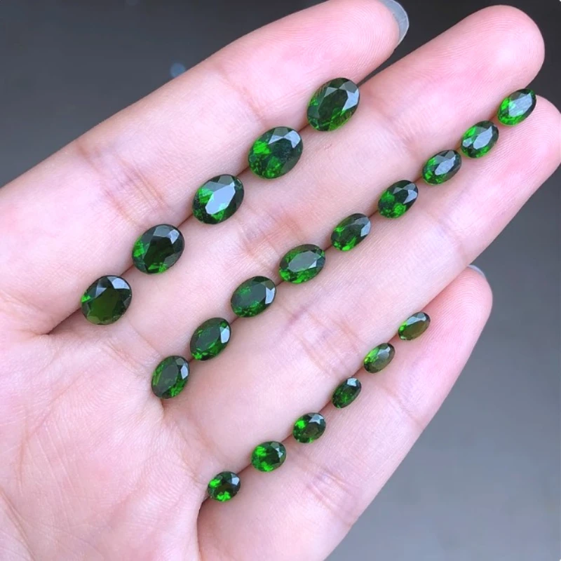 3mm*4mm To 8mm*10mm Oval Shape Natural Diopside Loose Gemstone High Quality Genuine Chrome Diopside Known As Russian Emerald - Image 2