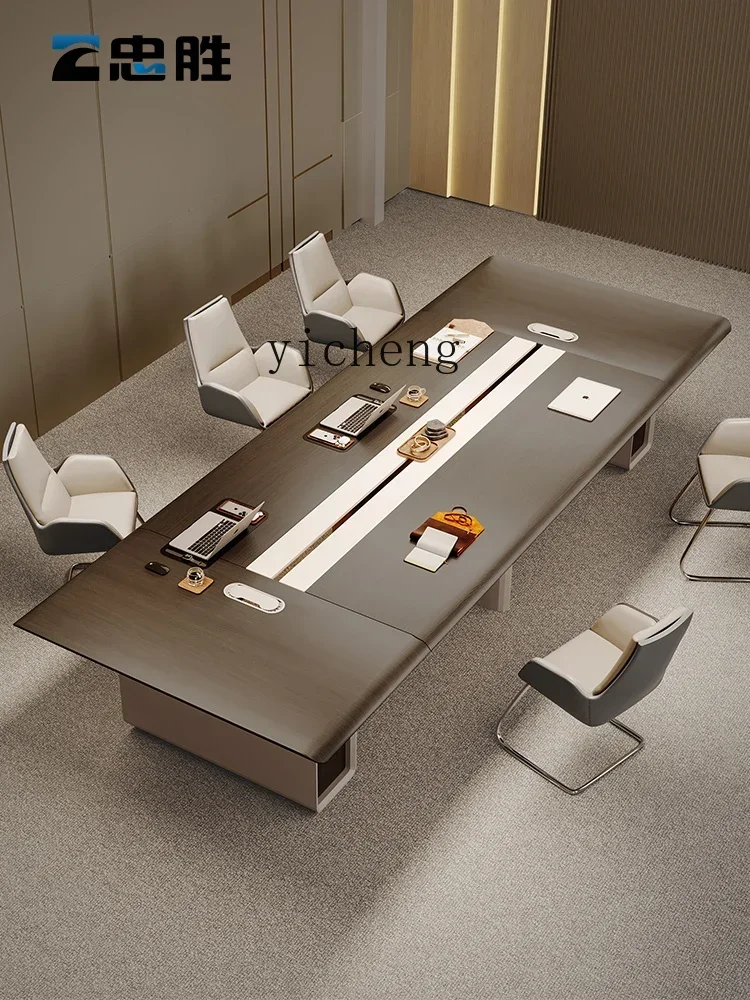 

Simple Modern Negotiation Table and Chair Combination Conference Room Large Rectangular New Chinese Office Furniture