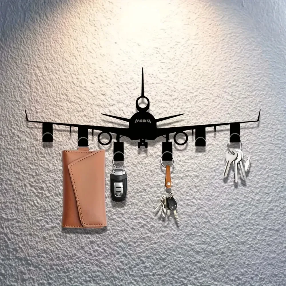 CIFBUY Airplane Iron Wall Hook Waterproof Metal Key Holder Multi‑Purpose Storage Organizer Decor Entryway Hallway Home Interior