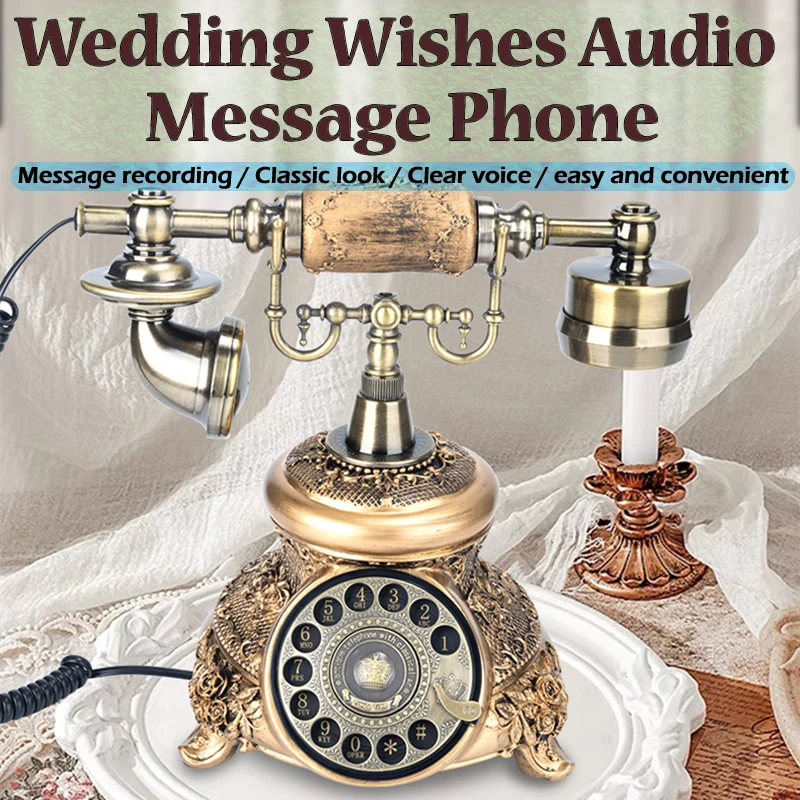 

Retro Keyboard Recording Message Phone Coming of Age Ceremony Wedding Party Blessing Voice Recording Audio Telephone Guestbook