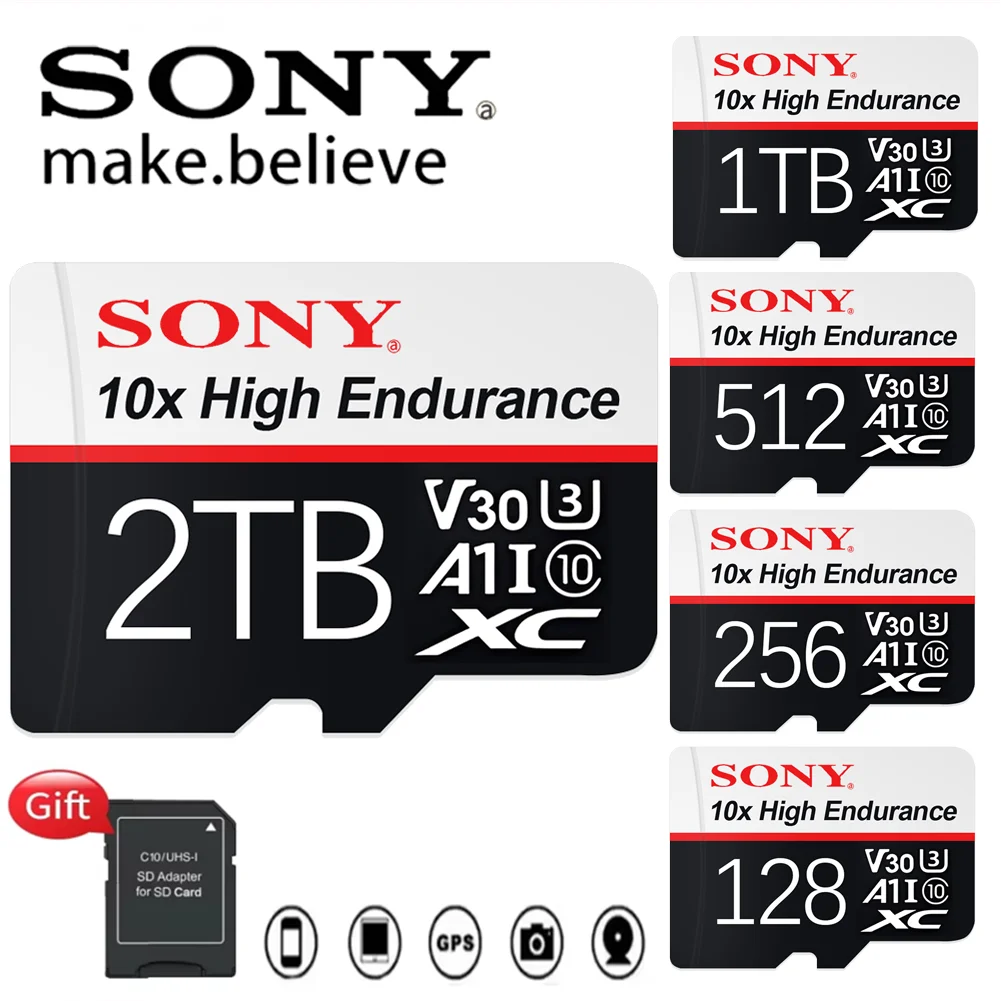 

Sony High Speed SD Memory Card 2TB 1TB 512GB 256GB Class 10 Micro TF for Nintendo Switch PS4 Phone Large Capacity Storage
