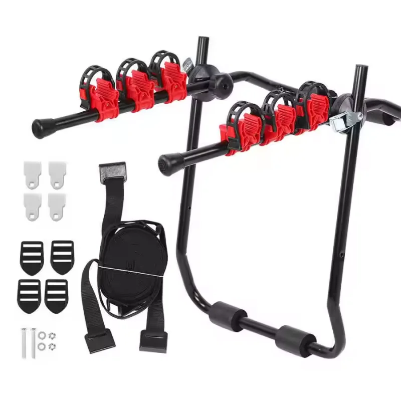 Outdoor Travel MTB Transport Rack 3 Bike Steel Car Rear Mounted Bike Rack For Car Bicycle Carrier