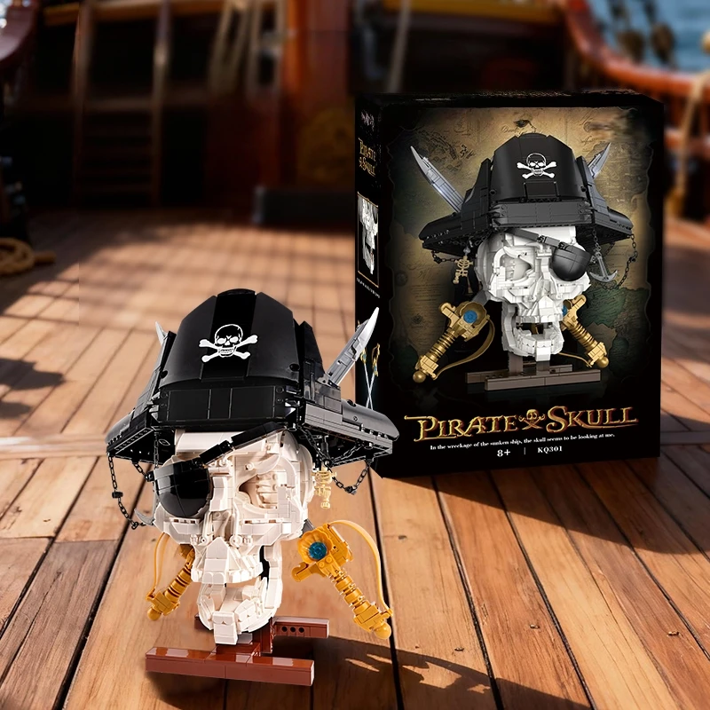 FUNXINEE 1167PCS Scheletro Barca Pirata MOC Kit di Costruzione Rimovibile Cutlass Modello di Visualizzazione 3D Creativo Desktop Decor Regalo Tutte Le Età