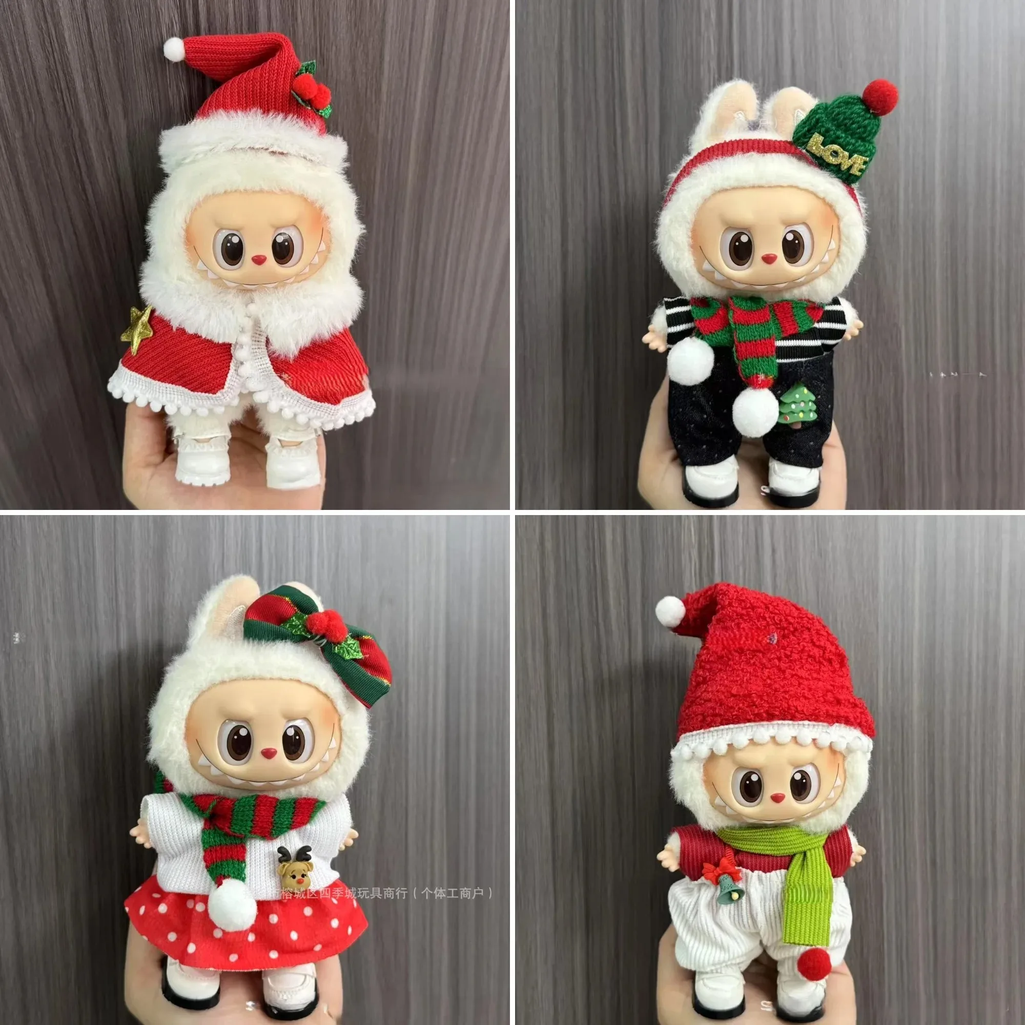 

Clothes For 17cm Labubu Doll Christmas Clothes Christmas Red Deer Theme Set Labubu Accessories unique Christmas Gift
