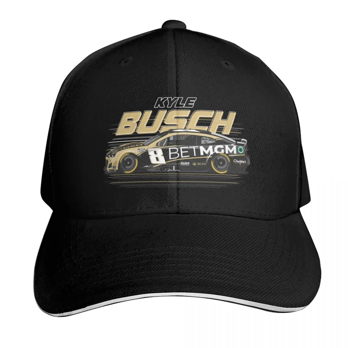 Kyle Busch 2023 No. 8 Camaro Patriotic Baseball Cap Summer Beach Travel Streetwear Hip Hop Trendy Vintage Retro Embroidered