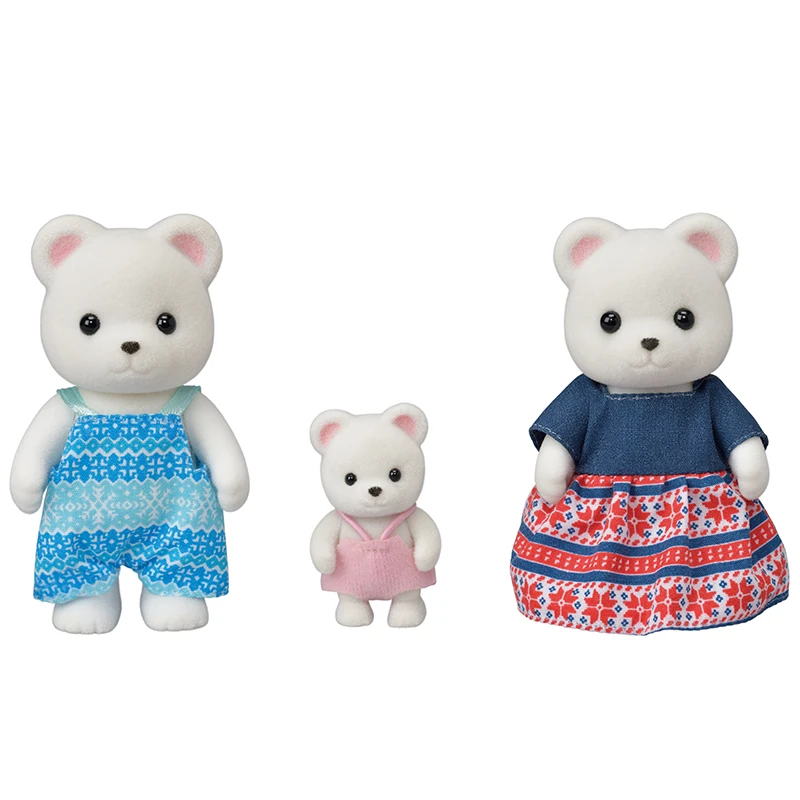 Genuine Hot Japan Forest Family Anime Figure Cotton kawaii The Polar Bear Family Cute Set Decoration Birthday Gift Toy Dolls