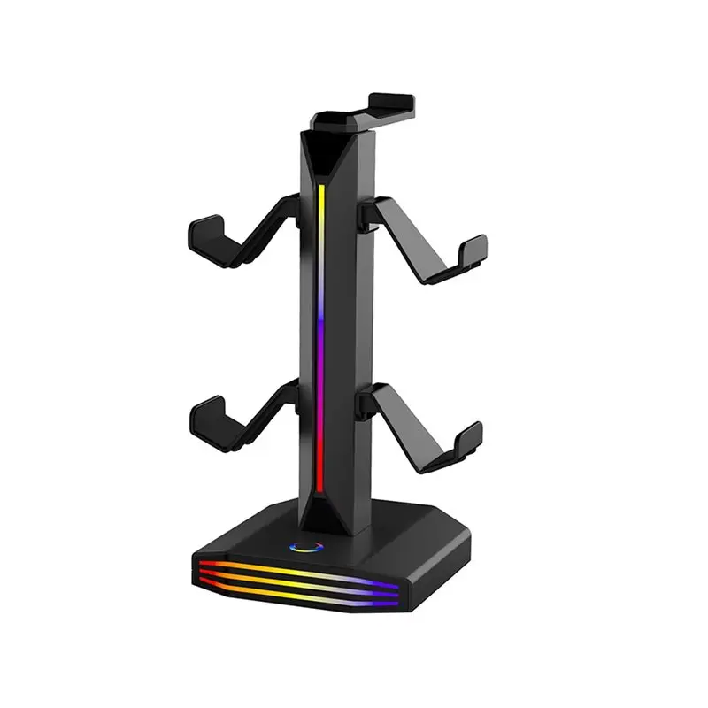 L62A Headphone Stand For Desk Gaming Headset Holder And Controller Stand RGB Earphone Rack For PC Console Gamer Setup